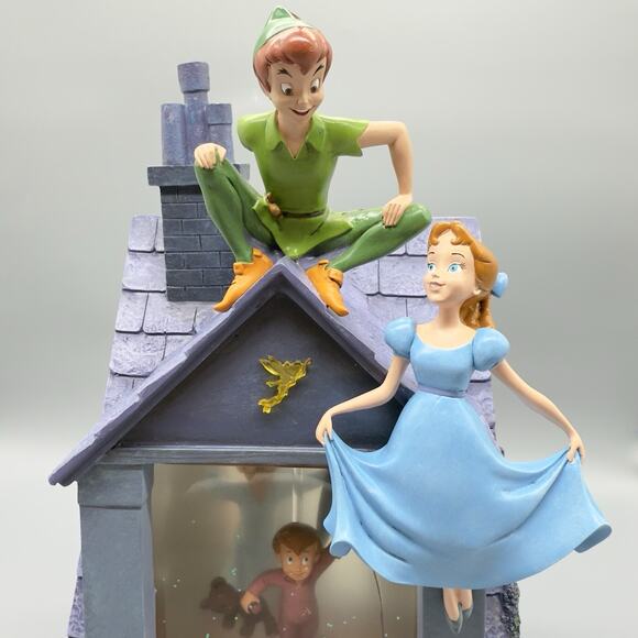 Disney Peter Pan You Can Fly Darling House Snow Globe Music Lights Read - Picture 3 of 8